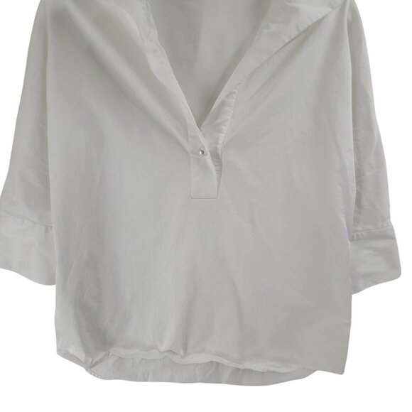 Tuckernuck Women's Pullover Blouse  3/4 SLeeve Collard White Size S Classic - Picture 2 of 7